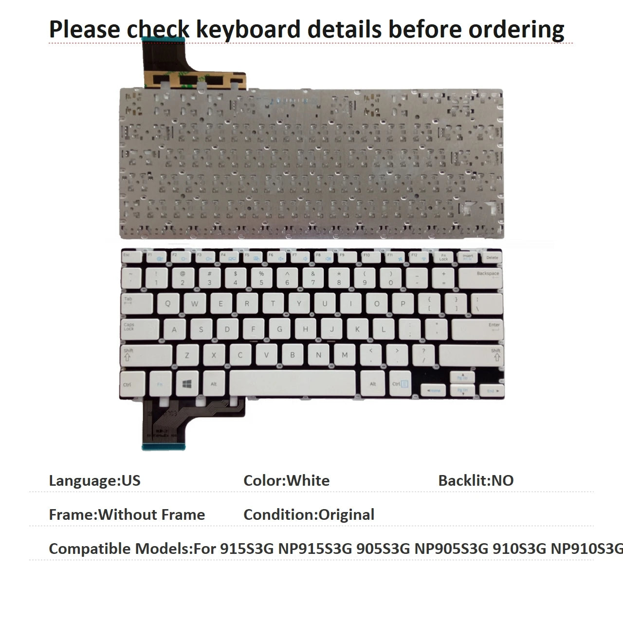 New US Latin Brazil Language  Keyboard For Samsung 915S3G NP915S3G 905S3G NP905S3G 910S3G NP910S3G Replacement Keyboard SAMSUNG laptop repair parts