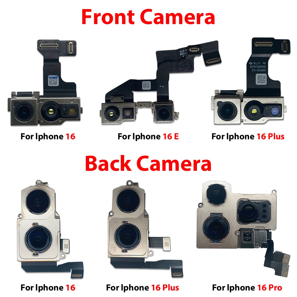 New For iPhone 16 Pro Max Plus 16E Front Camera Flex With Back Rear Camera Module Flex Cable iPhone phone repair parts
