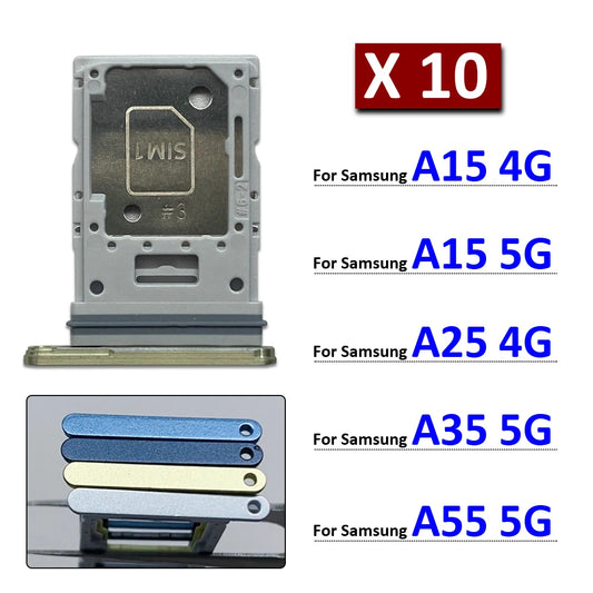10Pcs, New For Samsung A15 A25 A35 A55 4G 5G SIM Card Slot SD Card Tray Holder Adapter Samsung phone repair parts