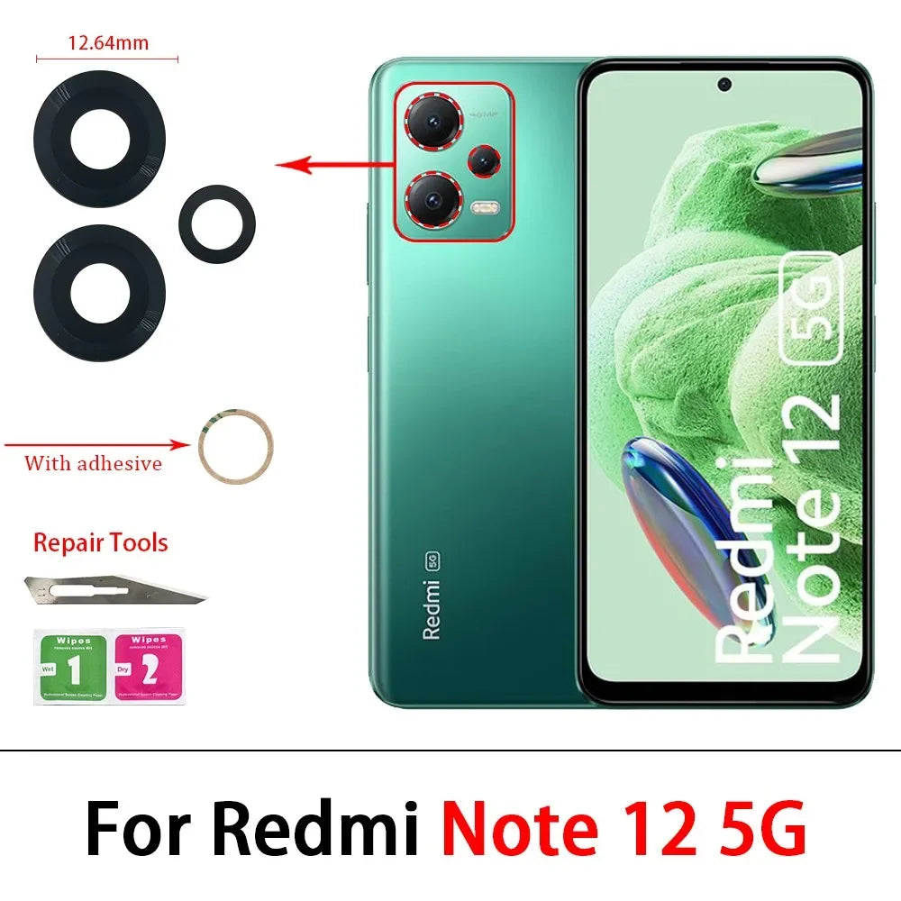 100Pcs, Back Rear Camera Glass Lens For Redmi Note 10 10s 11 12 13 Pro Plus 4G 5G With Adhesive Sticker Samsung phone repair parts