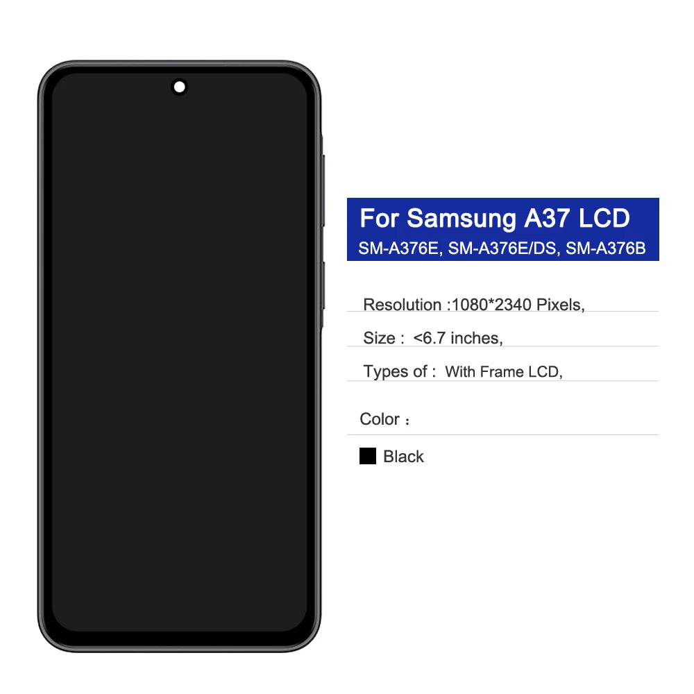 A37 Display For Samsung A37 5G SM-A376E A376B LCD Display Touch Screen Digitizer For Samsung A37 Replacement Parts Samsung phone repair parts