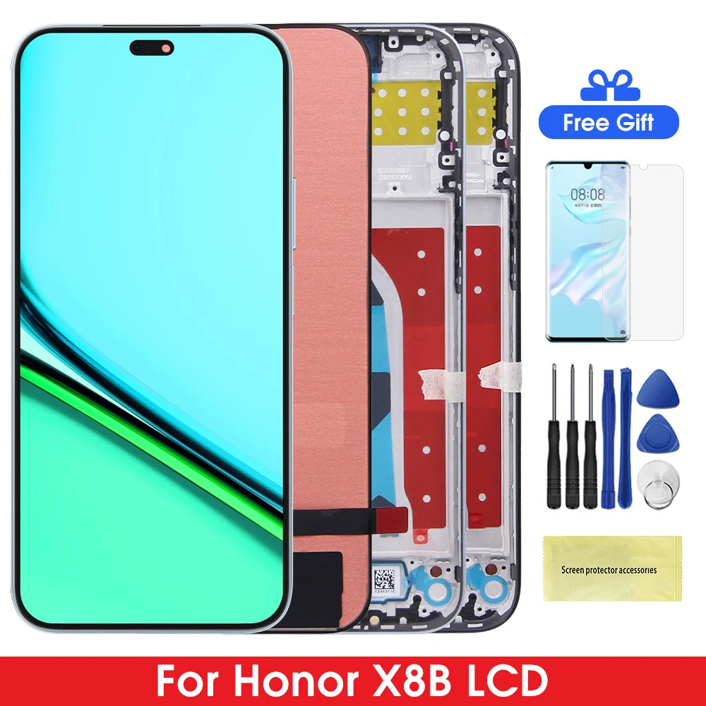6.7" AMOLED For Honor X8B LCD LLY-LX1, LLY-LX2, LLY-LX3 Display Touch Screen Digitizer Assembly, For Honor X8B Display 100% Test Honor phone repair parts