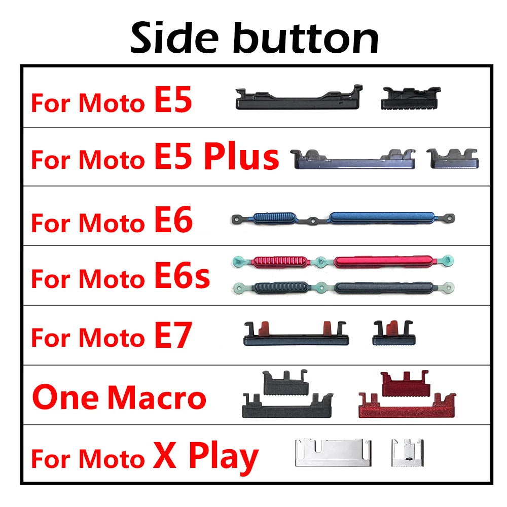 New For Motorola Moto E5 E6 E6s Plus E7 Power Power Button + Volume Side Button Replacement Parts Motorola phone repair parts