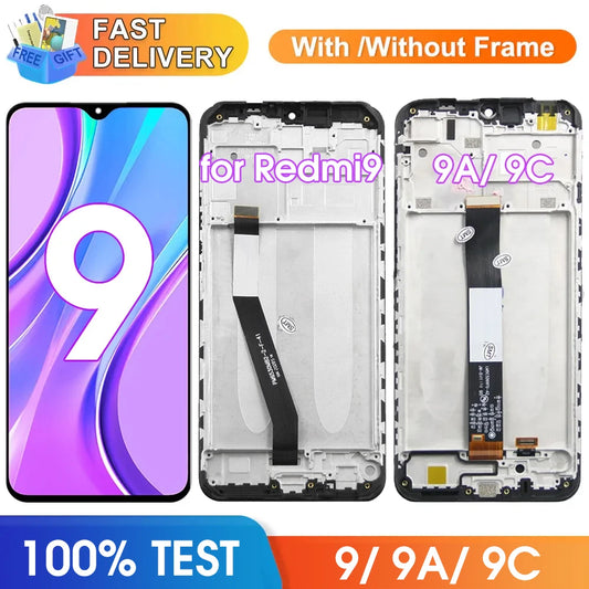 6.53'' Screen for Redmi 9 M2004J19G Lcd Display Touch Screen Digitizer With Frame for Xiaomi Redmi 9A 9C M2006C3MG Replacement Xiaomi phone repair parts