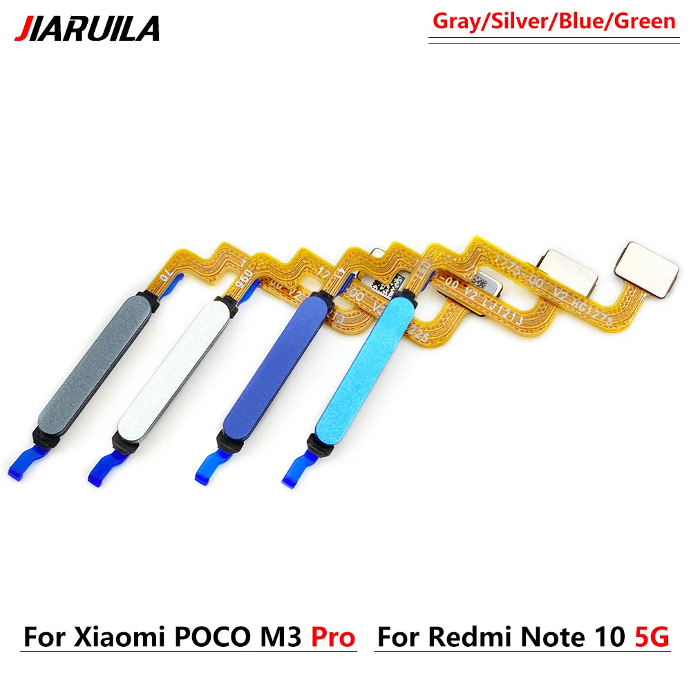 New For Xiaomi Poco M3 Pro / For Redmi Note 10 5G Home Button FingerPrint Touch ID Sensor Flex Cable Replacement Parts  Xiaomi  Xiao mi phone repair parts