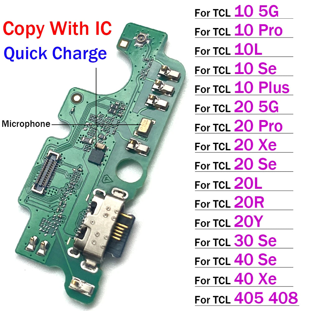 USB Charger Charging Dock Port Connector Flex Cable For TCL 10 10L 20 20L 20R 20Y 30 40 Se Pro XE Plus 5G 405 408 T610K T671H  TCL phone repair parts