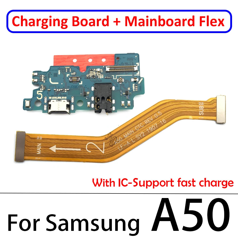 10Pcs USB Charging Board Port Connector Main Board Flex Cable For Samsung A10 A20 A30 A50 A70 A10s A20s A21s A30s A50s A31 A51 Samsung phone repair parts