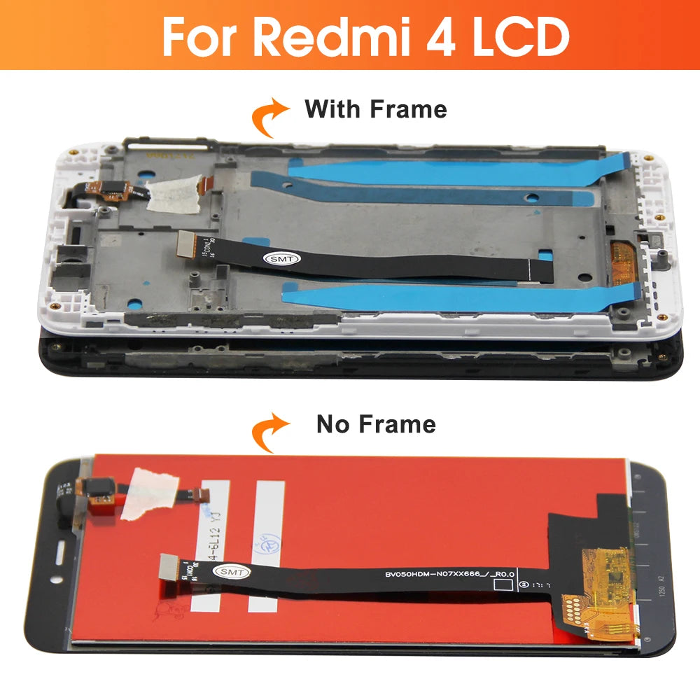 5.0" Screen for Xiaomi Redmi 4 (4X) 2016060 2016090 MAG138 MAE136 Lcd Display Digital Touch Screen with Frame for Redmi4 Screen Xiaomi phone repair parts