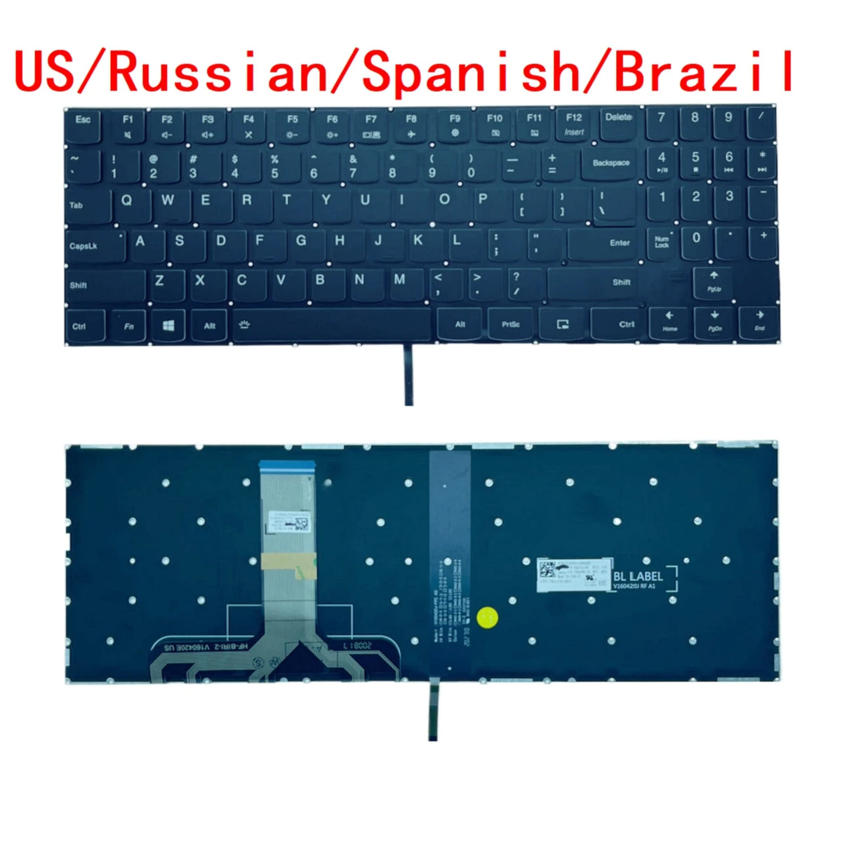 US Russian Spanish Brazil Backlit Keyboard For Lenovo Legion Y530 -15ICH Y7000P-1060 Y7000-2019 Y540-15IRH Y540-17IRH Y545-PG0 Lenovo laptop repair parts