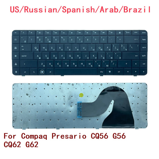 New US Russian Spanish Arab Brazil Laptop Keyboard For HP Compaq Presario CQ56 G56 CQ62 G62 Notebook PC Replacement HP laptop repair parts