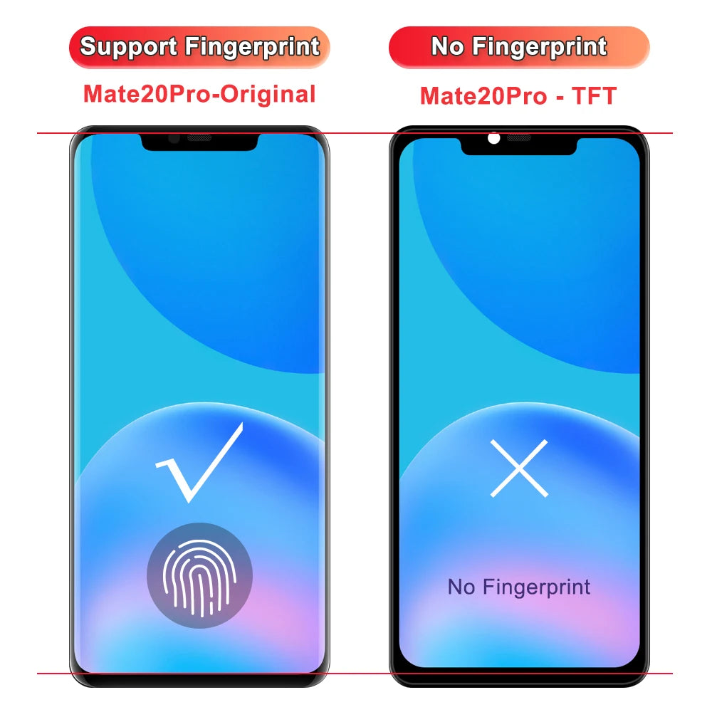 tft Display Screen with Frame for Huawei Mate 20 Pro, for Huawei Mate 20 Pro LYA-L09 LYA-L29 Lcd Display Touch Screen Assembly HUAWEI phone repair parts