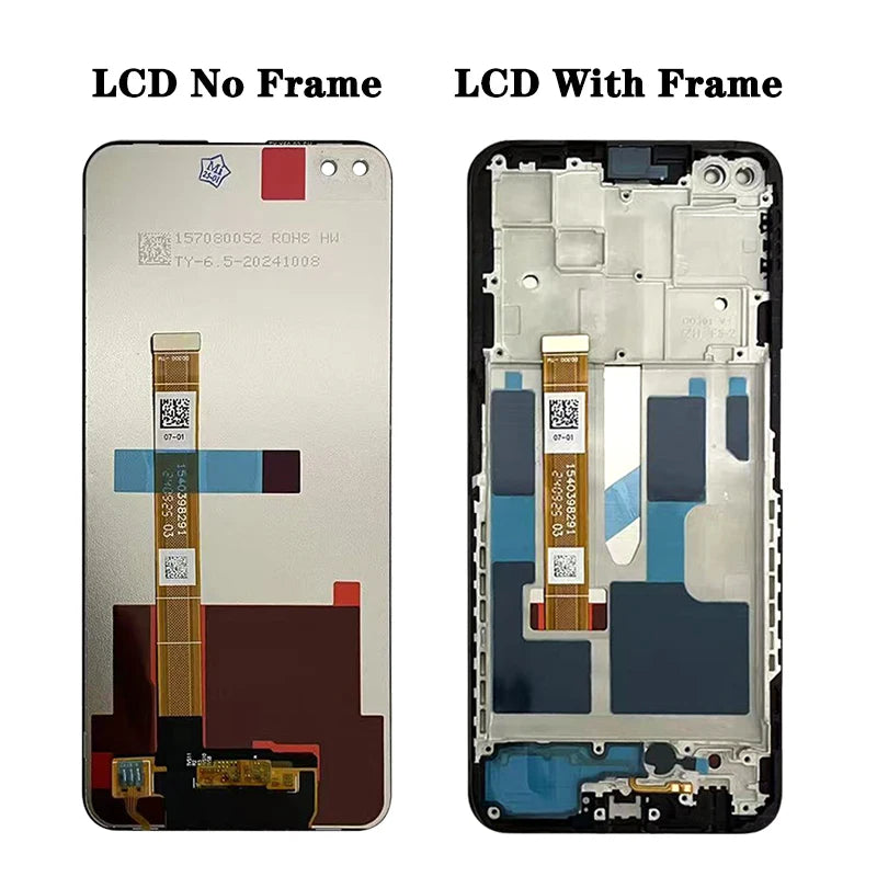6.57"IPS LCD For Oppo Reno4 Z Reno 4Z 5G LCD CPH2065 Display Screen Frame+Touch Panel Digitizer Assembly Replacement Repair Part  Oppo phone repair parts