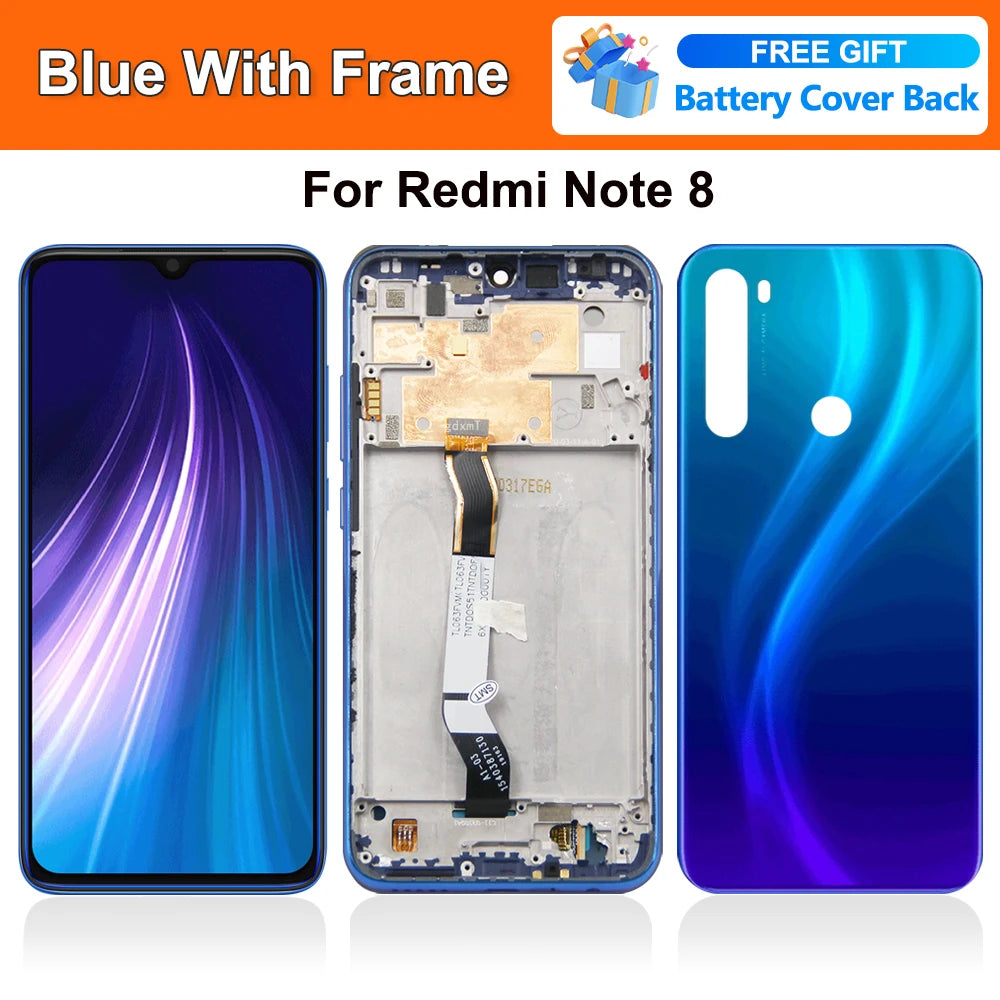 6.3''for Redmi Note 8 Lcd Screen Display Digital Touch Screen with Frame for Redmi Note 8 M1908C3JH M1908C3JG Replacement Xiaomi phone repair parts