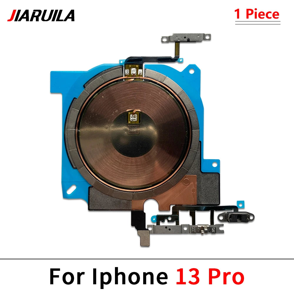 Wireless Charging Chip Coil For iPhone 16 15 14 13 12 11 Pro Max Plus Mini With Magnet Power Volume Button Flex Charger Panel iPhone phone repair parts