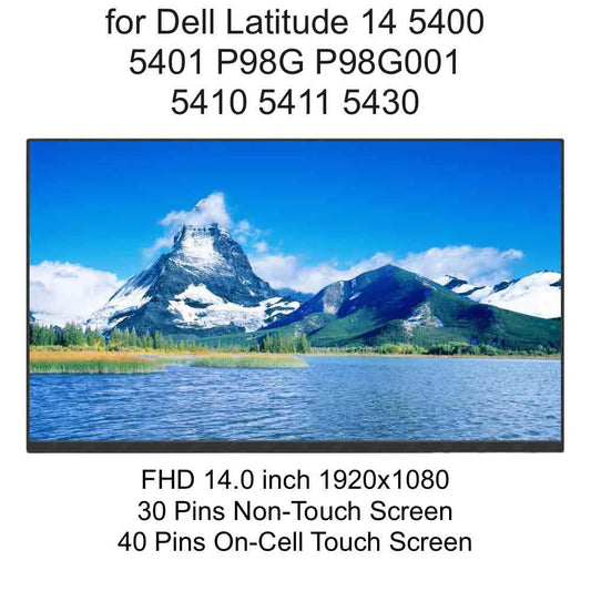 Laptop LCD Screen for DELL Latitude 14 5400 5401 5411 5410 5420 5430, 30 40 Pins FHD LED Display Panel NE140FHM-N46 MW6M1 0MW6M1 Dell laptop repair parts