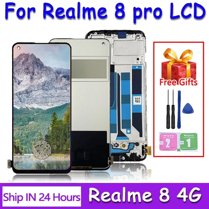 6.4"TFT/Ori For Realme 8 Pro 8Pro RMX3081 LCD Display Touch Screen Digitizer For Realme8 4G RMX308 LCD Replacement Repair Parts Oppo phone repair parts Realme phone repair parts