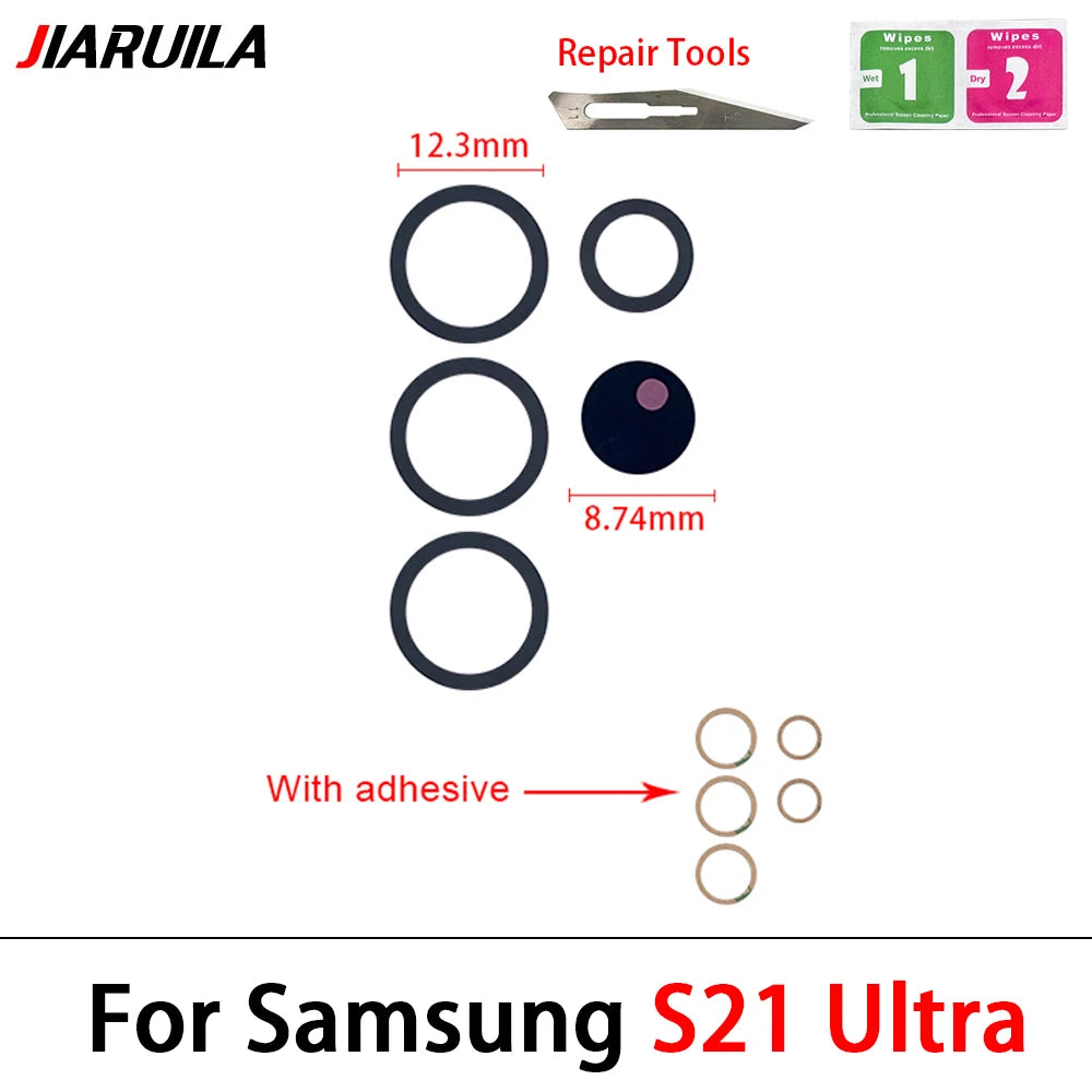New Back Rear Camera Glass Lens For Samsung A32 A52 A72 A82 S21 S22 S23 Plus Ultra With Adhesive Repacement Parts Samsung phone repair parts