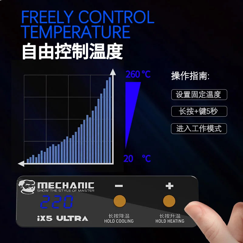 MECHANIC IX5 Ultra Preheating Station Layered Preheater Platform Thermostatic for Android/IPhoneX-16Pro Max Motherboard Repair Professional Repair Tools
