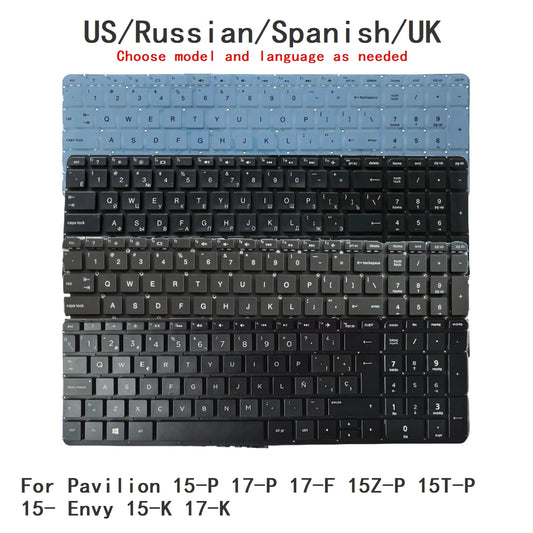 New US Russian Spanish UK Laptop Backlit Keyboard For HP Pavilion 15-P 17-P 17-F 15Z-P 15T-P 15- Envy 15-K 17-K 15-P  HP laptop repair parts