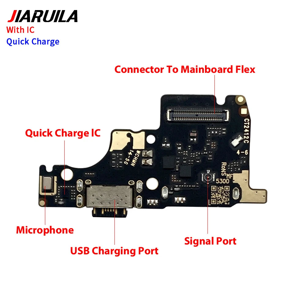10Pcs Dock Connector Micro USB Charger Charging Port Main Flex Cable Microphone Board For XIaomi Redmi Note 14 Pro Plus 4G 5G  Xiaomi  Xiao mi phone repair parts