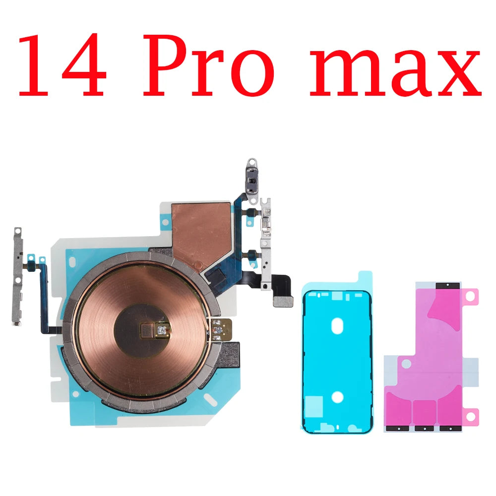 1set Wireless Charging Chip NFC Coil with Volume for IPhone 12 13 14 Mini Pro Max Plus Charger Panel Sticker Flex Cable iPhone phone repair parts