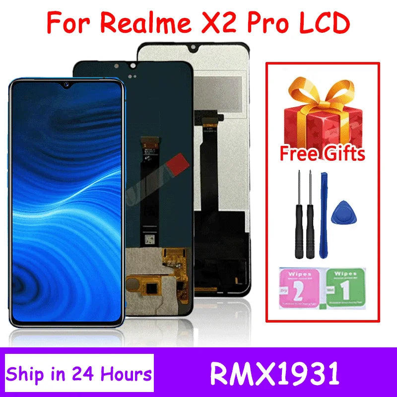 6.5"Super AMOLED For Realme X2 Pro LCD RMX1931 Display Touch Screen Digitizer For Realme X2Pro Display Replacement Realme phone repair parts   Oppo phone repair parts