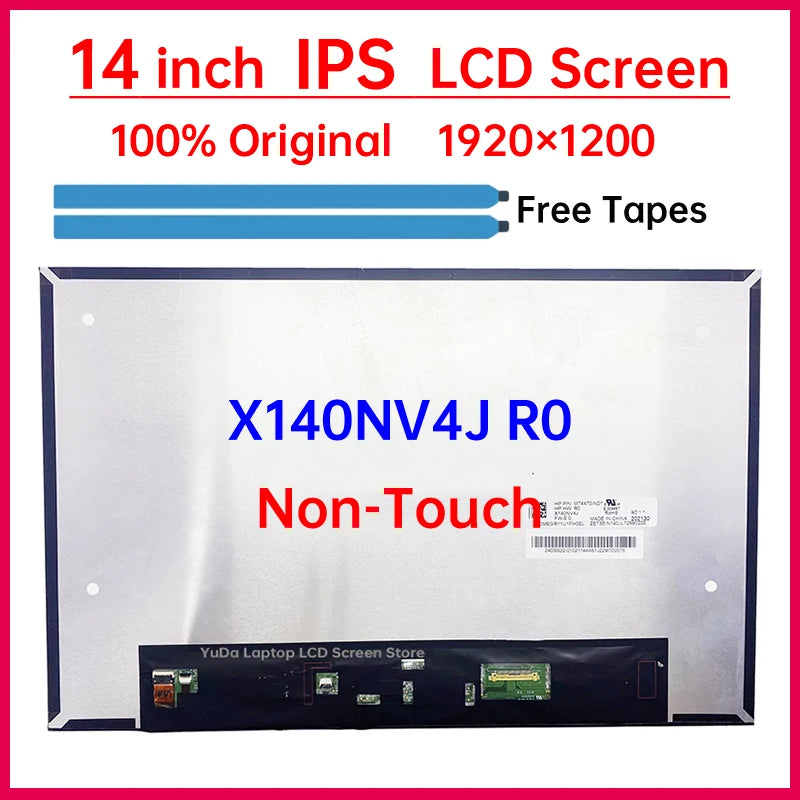 14 Inch IPS Laptop LCD Screen X140NV4J R0 Display Matrix Panel Replacement 1920x1200 eDP 30 Pins Non-Touch P/N: M74470-ND1 ND3 Laptop screen replacement