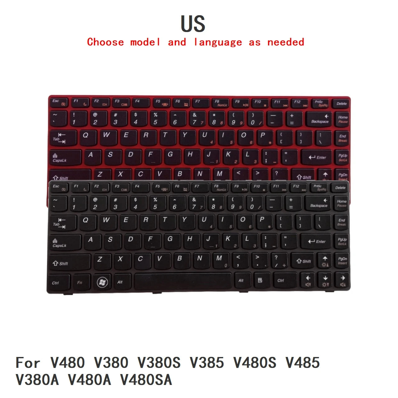 New US Language  Keyboard For Lenovo V480 V380 V380S V385 V480S V485 V380A V480A V480SA Notebook PC Replacement Keyboard Lenovo laptop repair parts
