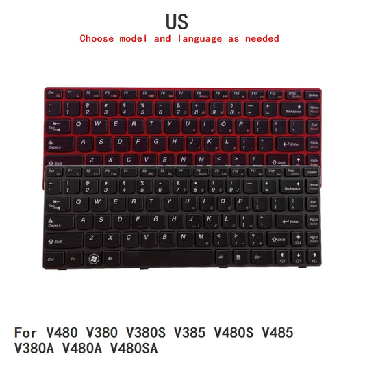 New US Language  Keyboard For Lenovo V480 V380 V380S V385 V480S V485 V380A V480A V480SA Notebook PC Replacement Keyboard Lenovo laptop repair parts