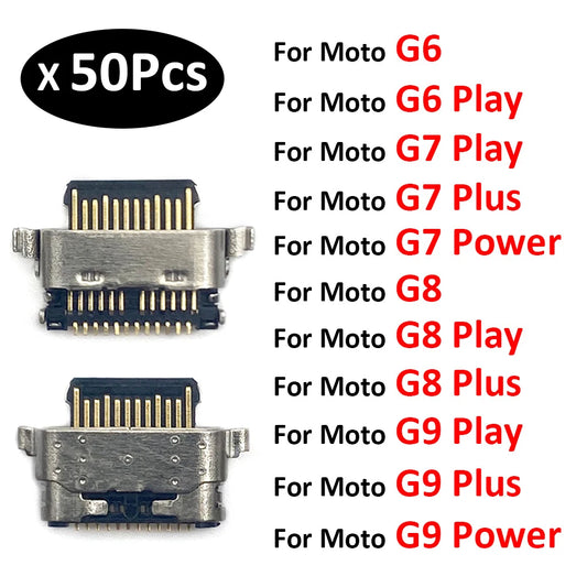 50Pcs Micro USB Connector Charging Port Jack Plug Dock For Motorola Moto G5 G5s G6 G7 G8 G9 Plus Play Power Lite Repair Parts Motorola phone repair parts