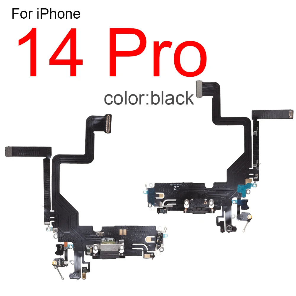 1Pcs Charging Port Flex Cable for iPhone 15 Pro Max 13 14 Plus 12 mini USB Charger Dock Connector With Microphone Ribbon Repair iPhone phone repair parts