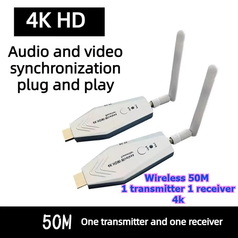 4K 1080P HDMI Wireless point-to-point Transmitter Receiver 50/100/150M Display for laptop phone monitor projector HD same screen Laptop Accessories