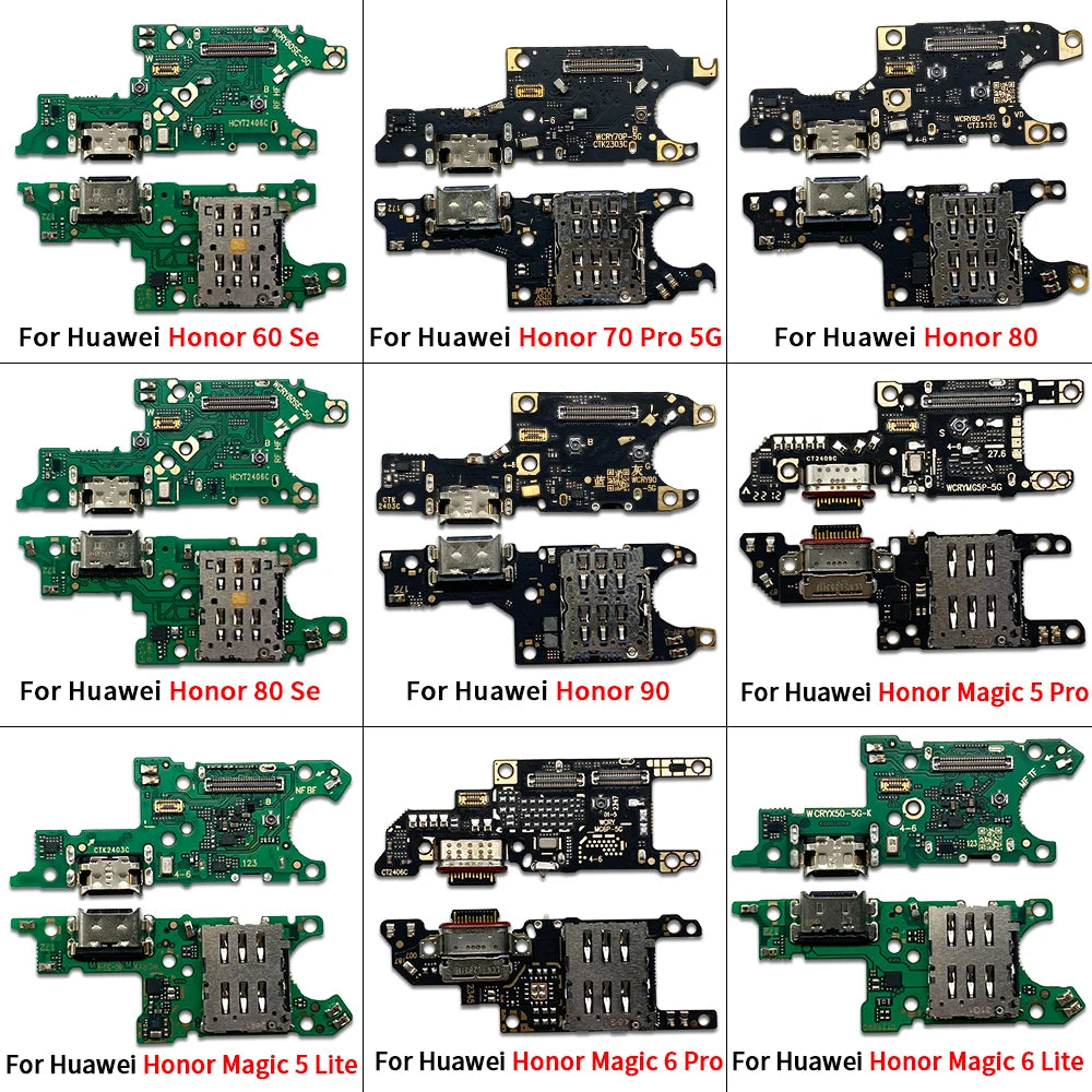 USB Charging Port Dock Charger Plug Connector Board Flex Cable For Huawei Honor 60 70 80 90 Pro Se Magic 4 5 6 Pro Lite Huawei phone repair parts