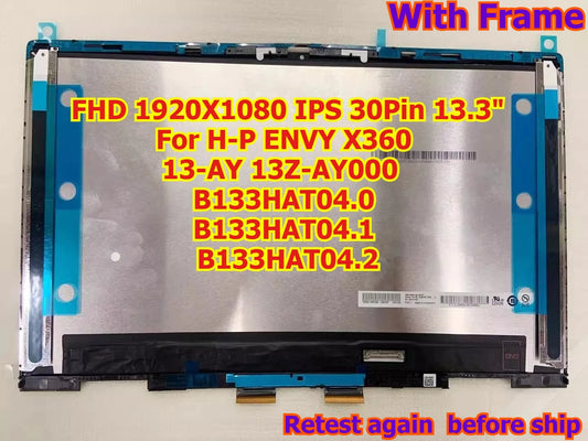 FHD 1920X1080 IPS 30Pin 13.3" Touch LCD Screen assembly For H-P ENVY X360 13-AY 13Z-AY000 B133HAT04.0 B133HAT04.1 B133HAT04.2