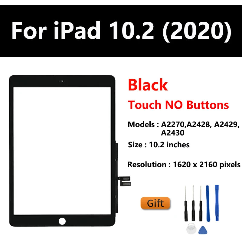 New Touch Screen For Apple iPad 10.2 (2020) A2428 / A2429 / A2270 / A2430 LCD Outer Digitizer Sensor Glass Panel Replacement  iPad repair parts