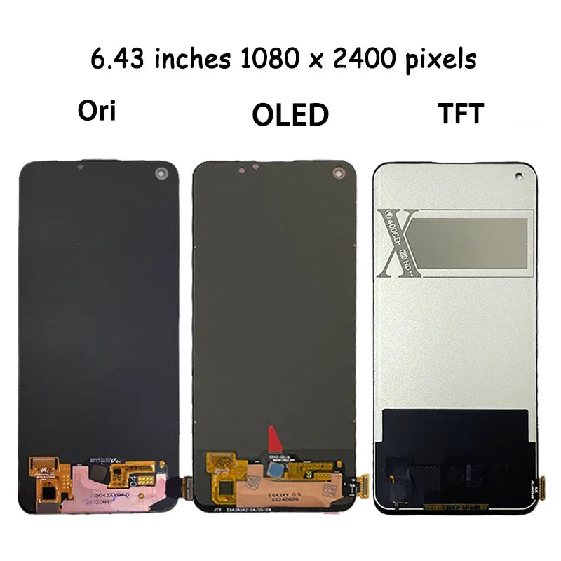 Super AMOLED For OPPO Reno 8 Lite Screen Display Replacement For Reno 8 Lite CPH2343 LCD Touch Digitizer Assembly Oppo phone repair parts Realme phone repair parts