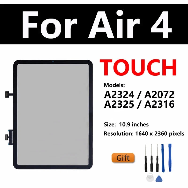 OEM LCD For Apple iPad Air 1 2 3 4 5 2019 2020 2022 A2324 A2123 A2591 A2072 A2152 Touch Screen Display Assembly Replacement  iPad repair parts