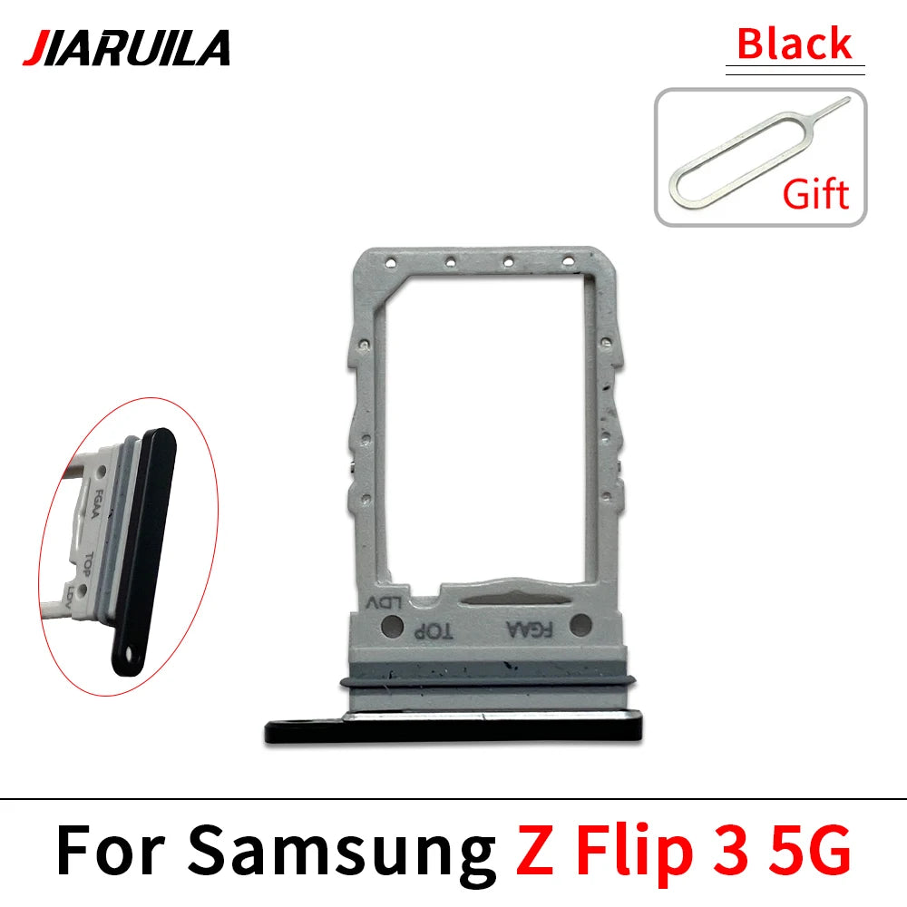 New For Samsung Z Flip 2 3 4 5 6 5G F711 F721 F731 F741 SIM Card Slot SD Card Tray Holder Adapter Samsung phone repair parts
