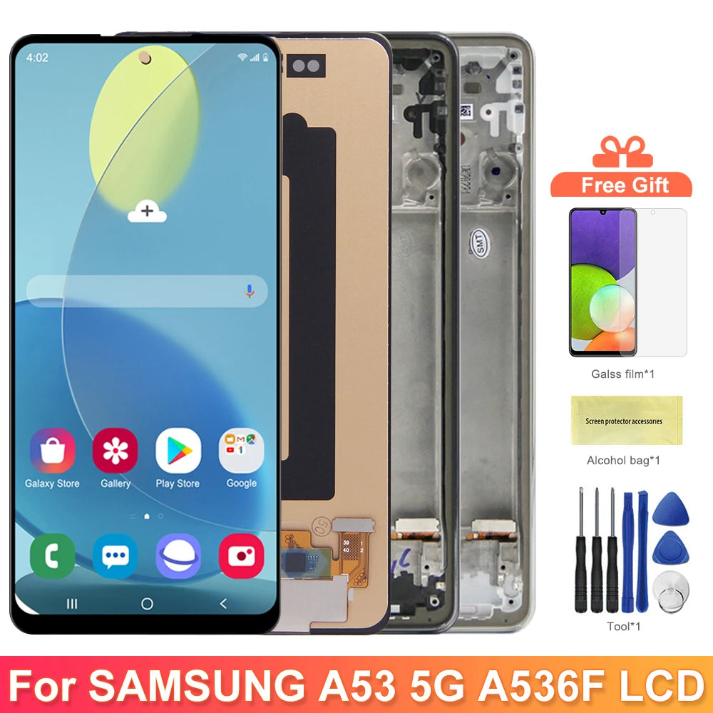 6.5'' tft A53 5G Screen Replacement, for Samsung Galaxy A53 5G A536 A536B A5360 Lcd Display Digital Touch Screen with Frame Samsung phone repair parts
