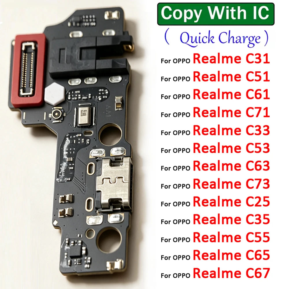 USB Charger Charging Dock Port Connector Flex Cable For OPPO Realme C31 C25 C35 C55 C65 C51 C61 C71 C53 C63 C73 C67 C21 4G 5G Realme phone repair parts