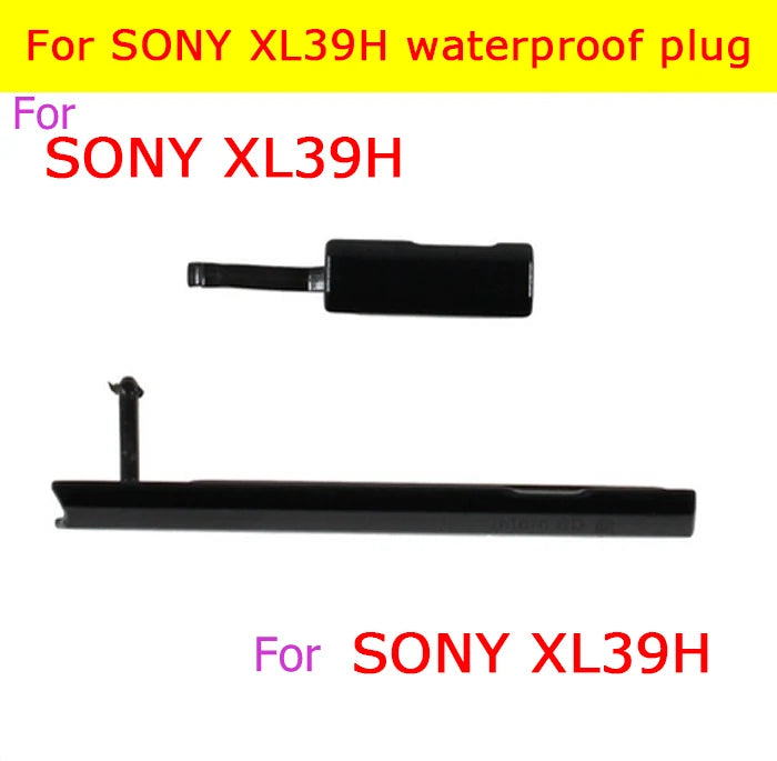100% New housing-USB Charging Port Dust Plug cover +   Port SIM Card Port Slot cover for Sony Xperia Z Ultra XL39H C6802 Sony phone repair parts