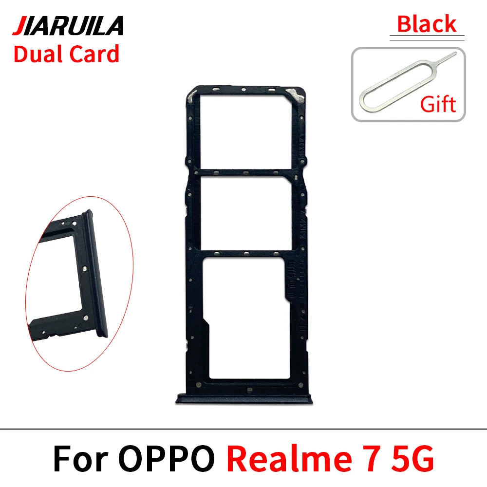 10Pcs, SIM Card Tray Slot Holder Adapter Accessories For OPPO Realme 7 8 9 Pro 4G 5G Realme phone repair parts