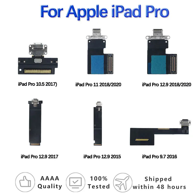 USB Power Charging Port For Apple iPad Pro 9.7/Pro10.5/Pro11 Pro12.9 1st 2nd Charging Dock Plug LCD Display Flex Cable Connect  iPad repair parts