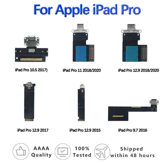 USB Power Charging Port For Apple iPad Pro 9.7/Pro10.5/Pro11 Pro12.9 1st 2nd Charging Dock Plug LCD Display Flex Cable Connect  iPad repair parts