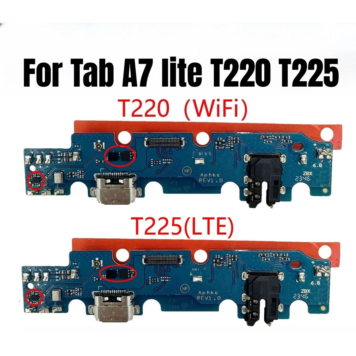 USB Charging Port Connector Plug Jack Charge Dock Board Flex Cable For Tab A7 lite T220 T225 lcd power Volume cable repair Samsung tablet repair parts
