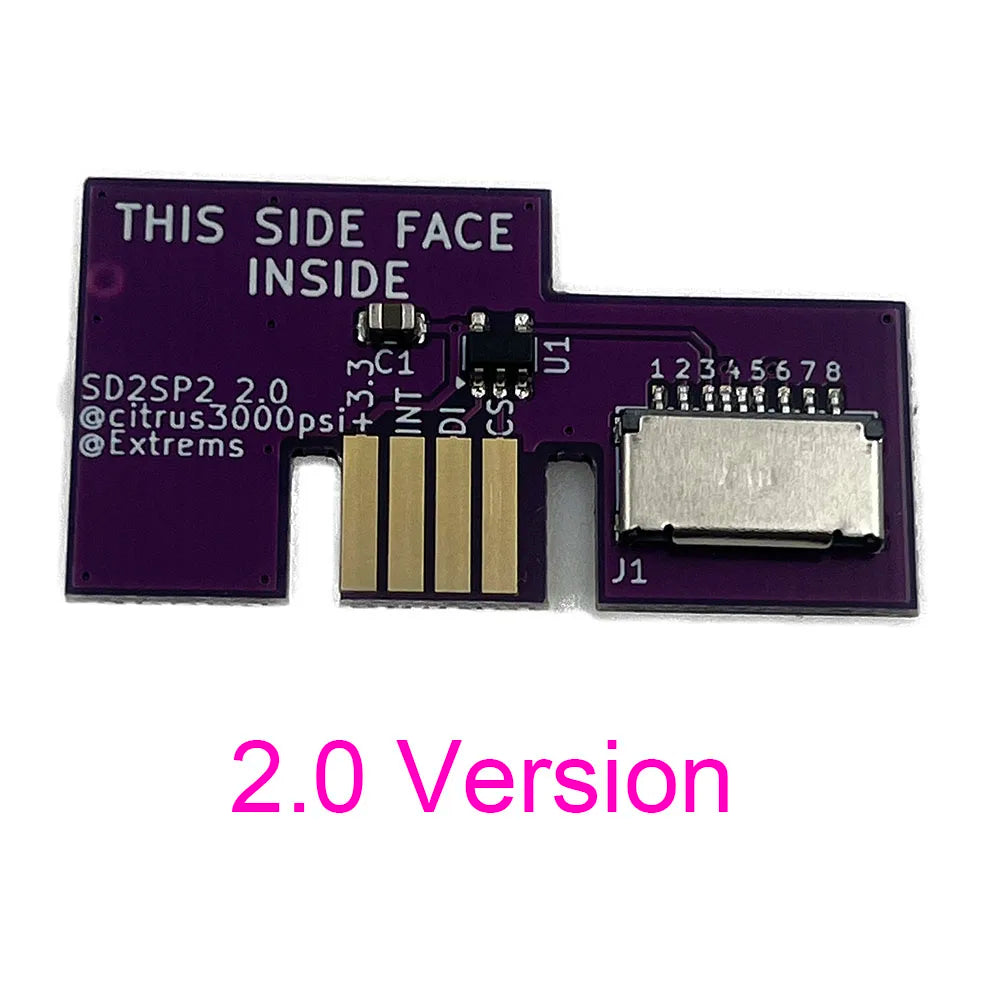 1PC  Replacement  2.0 Verison Micro SD Card Adapter TF Card Reader For GameCube NGC SD2SP2 SDLoad SDL Adapter Game console repair parts