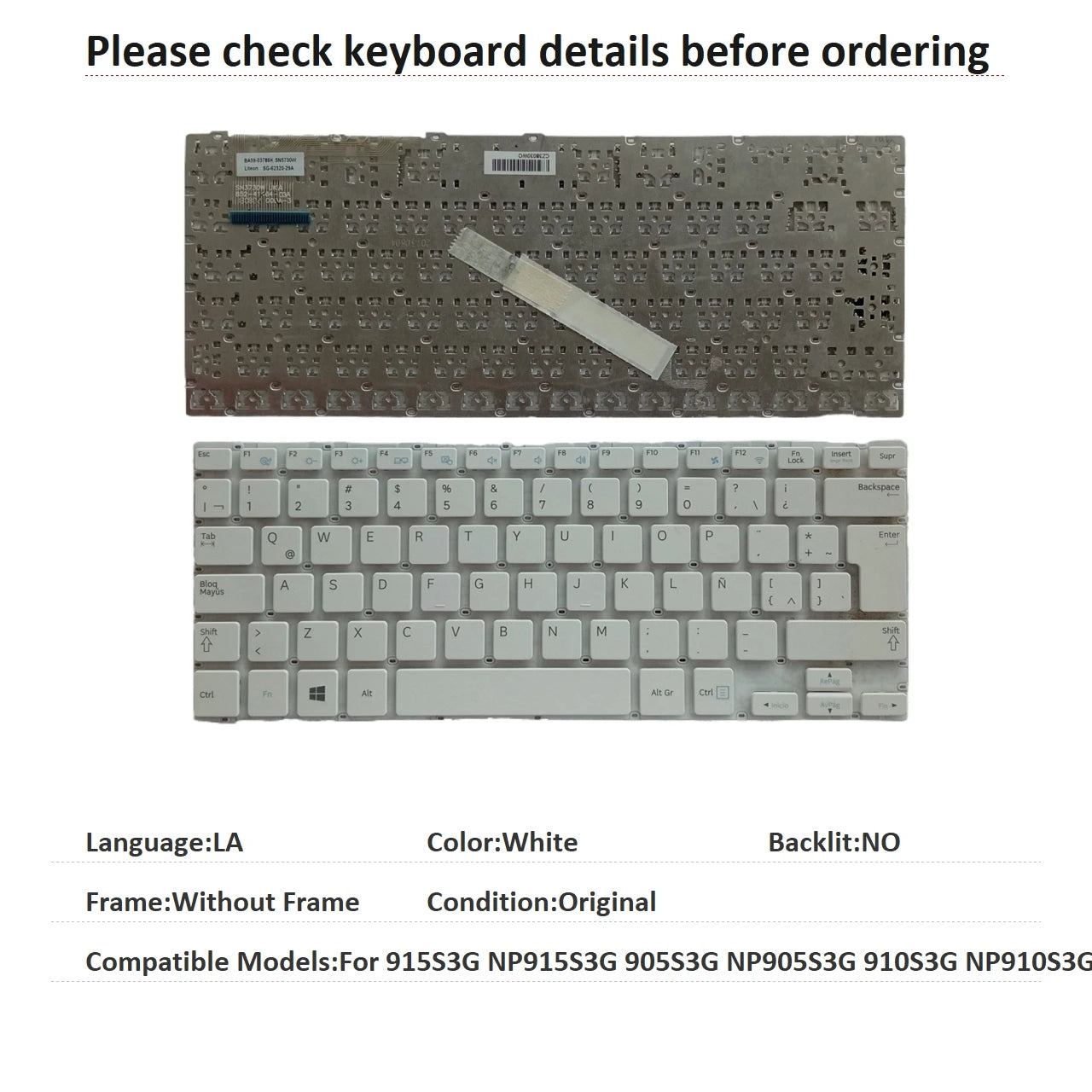 New US Latin Brazil Language  Keyboard For Samsung 915S3G NP915S3G 905S3G NP905S3G 910S3G NP910S3G Replacement Keyboard SAMSUNG laptop repair parts