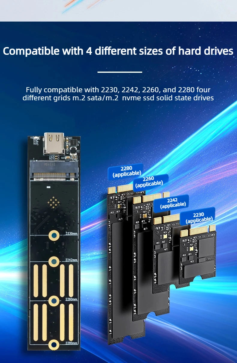 M.2 SSD NGFF/NVME to Type C USB laptop Mobile HardDisk boxes External SATA reading Portable 10/6Gbps Enclosure Adapter Laptop Accessories