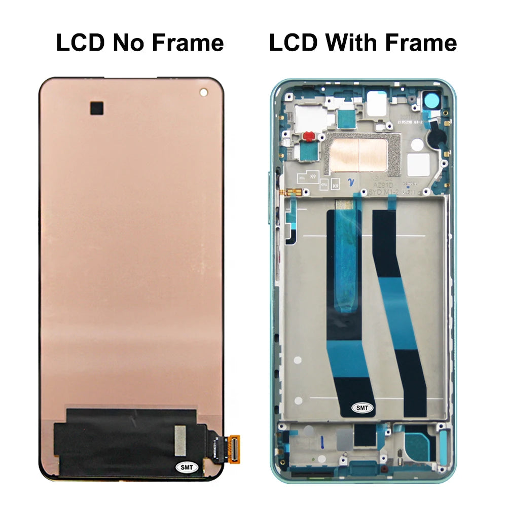 Mi 11 Lite Display Screen , for Xiaomi Mi 11 Lite 5G M2101K9G M2101K9C Lcd Display Digital Touch Screen with Frame Replacement Xiaomi phone repair parts