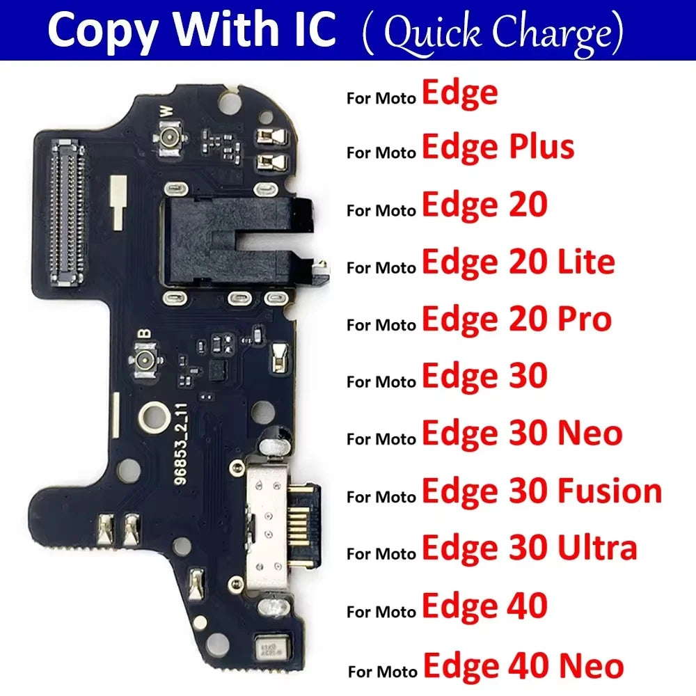 For Motorola Moto Edge 20 Lite S 40 30 50 Neo Fusion Ultra Pro Plus USB Charging Port Dock Charger Connector Board Flex Cable Motorola phone repair parts